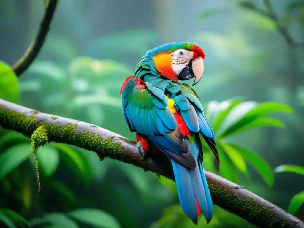 Un retrato detallado de un Guacamayo Escarlata en su hábitat natural de Costa Rica