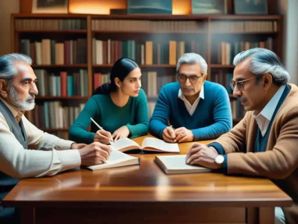 Reunión literaria del 45: escritores uruguayos debaten con pasión en ambiente acogedor