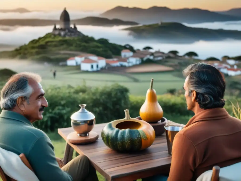 Una reunión moderna en Uruguay disfrutando del mate, resaltando la historia del mate en Uruguay