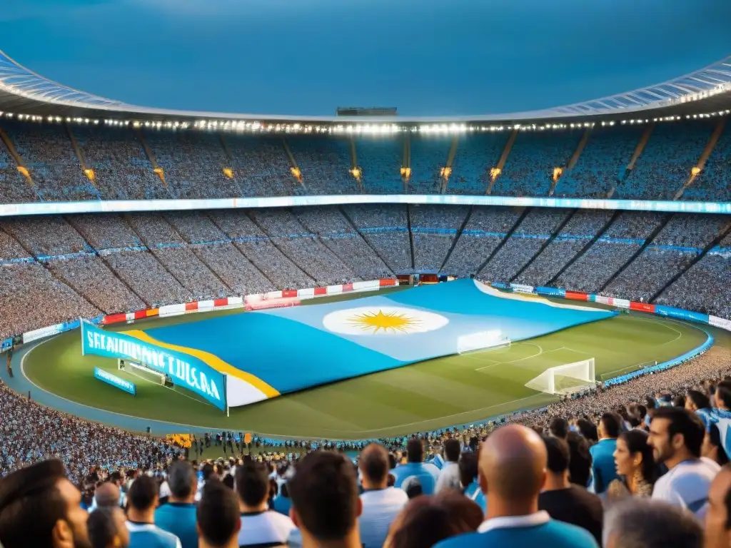 La rica tradición musical en estadios de Uruguay cobra vida en esta imagen vibrante y llena de pasión