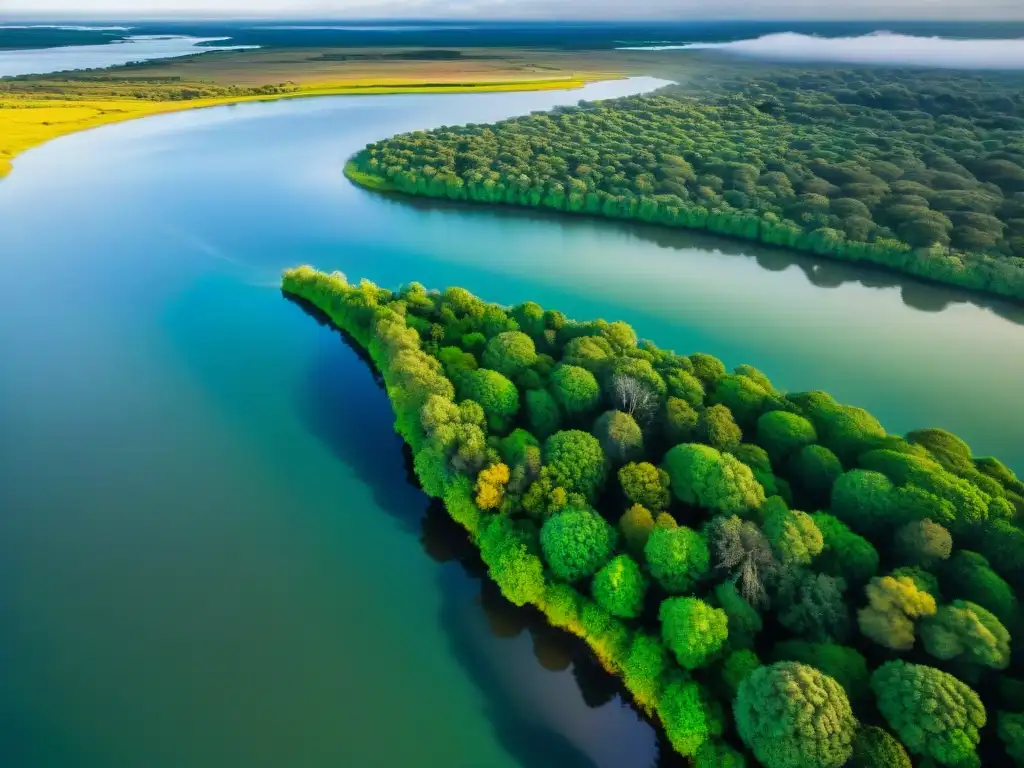 La riqueza natural de Soriano, Uruguay, con sus ríos sinuosos, bosques verdes y humedales expansivos