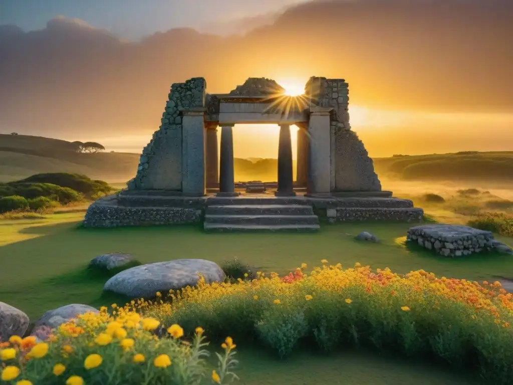 Ruinas de la Ciudadela de Santa Teresa al atardecer en Uruguay