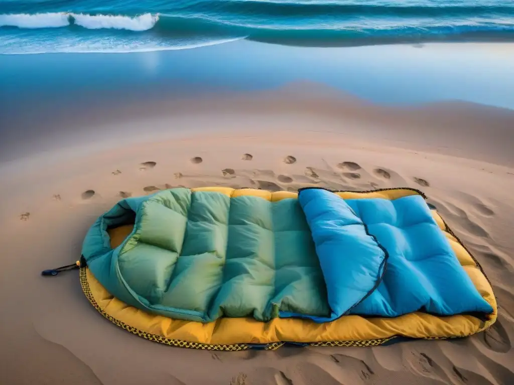 Sacos de dormir para acampar de alta calidad en la playa de Uruguay