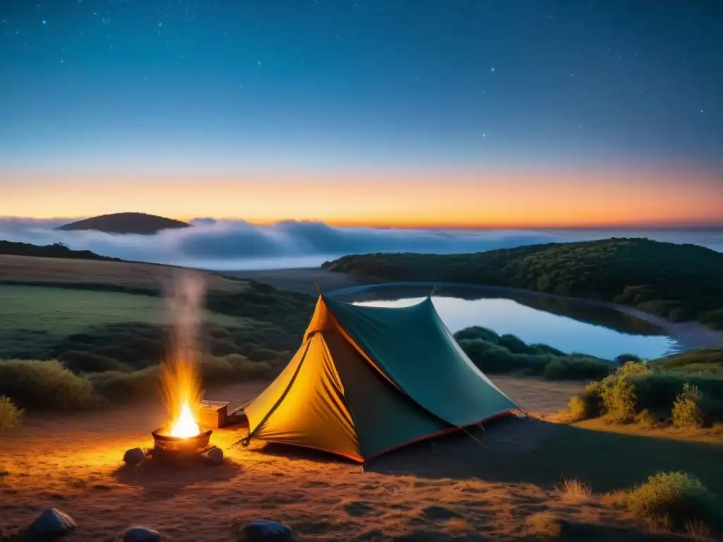 Sacos de dormir más cálidos en campamento nocturno en Uruguay