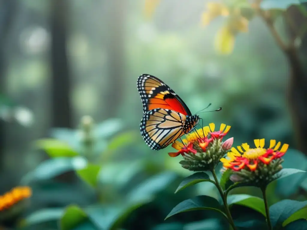 Un santuario de mariposas hermosas en Uruguay, donde brillan entre flores y follaje