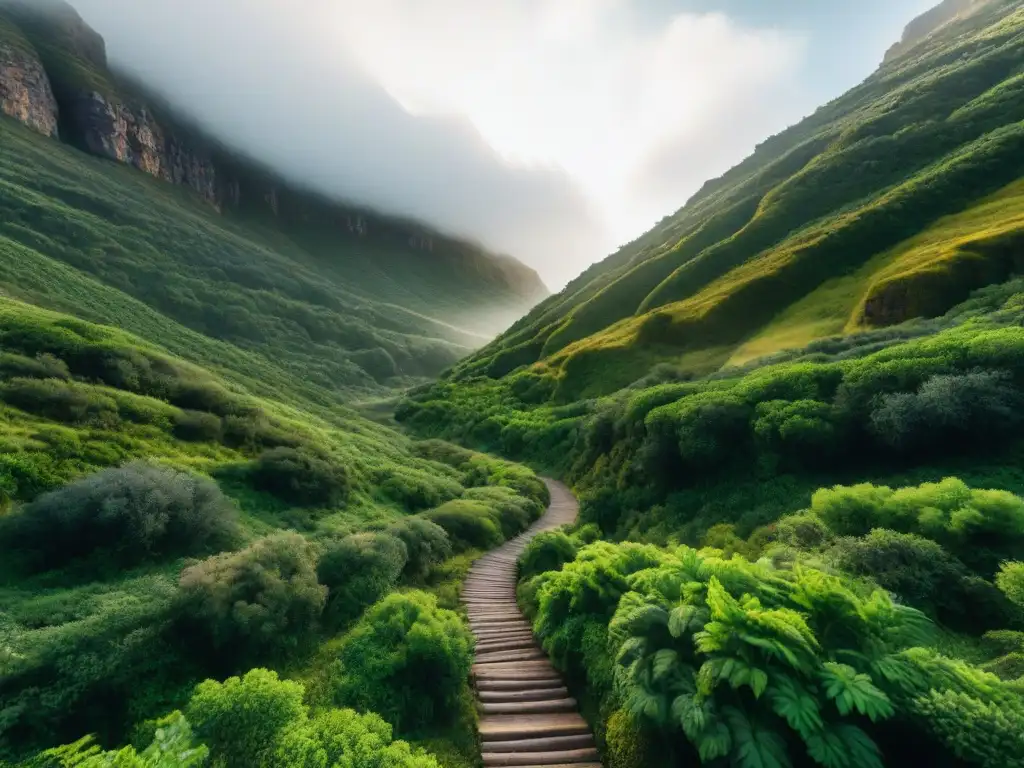 Sendero de montaña en Valle del Lunarejo, Uruguay, invita a la aventura y exploración en la naturaleza virgen