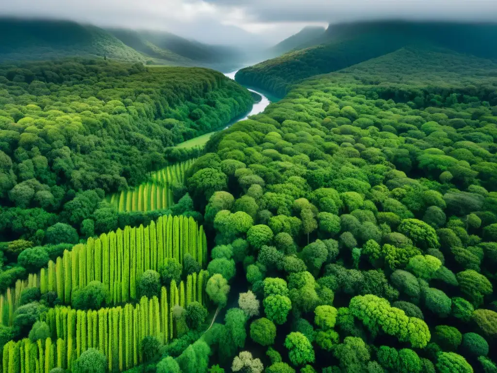 Senderos sostenibles serpentean entre bosques verdes en Uruguay, invitando a explorar la belleza de la naturaleza