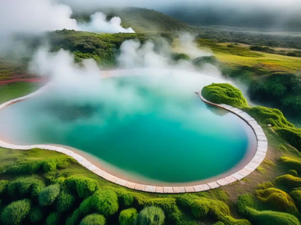 Disfruta de la serenidad y beneficios de salud en Termas de Uruguay, con aguas termales cristalinas rodeadas de exuberante vegetación