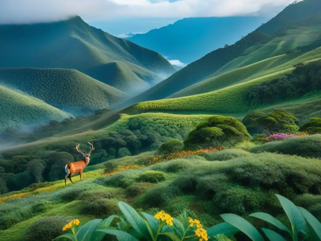 Explora la serenidad de Guazubirá: majestuoso ciervo cruza sendero en Rutas de senderismo en Guazubirá