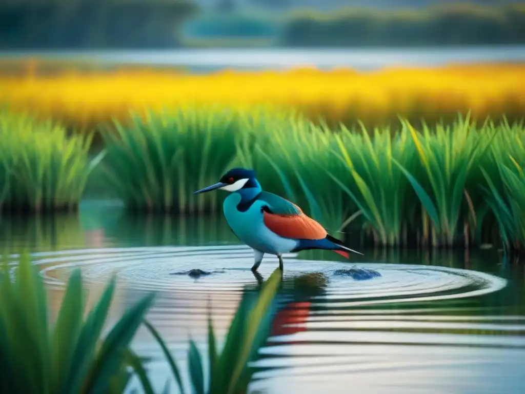 Una sinfonía de aves en los humedales uruguayos, donde la biodiversidad y la armonía de la naturaleza se manifiestan