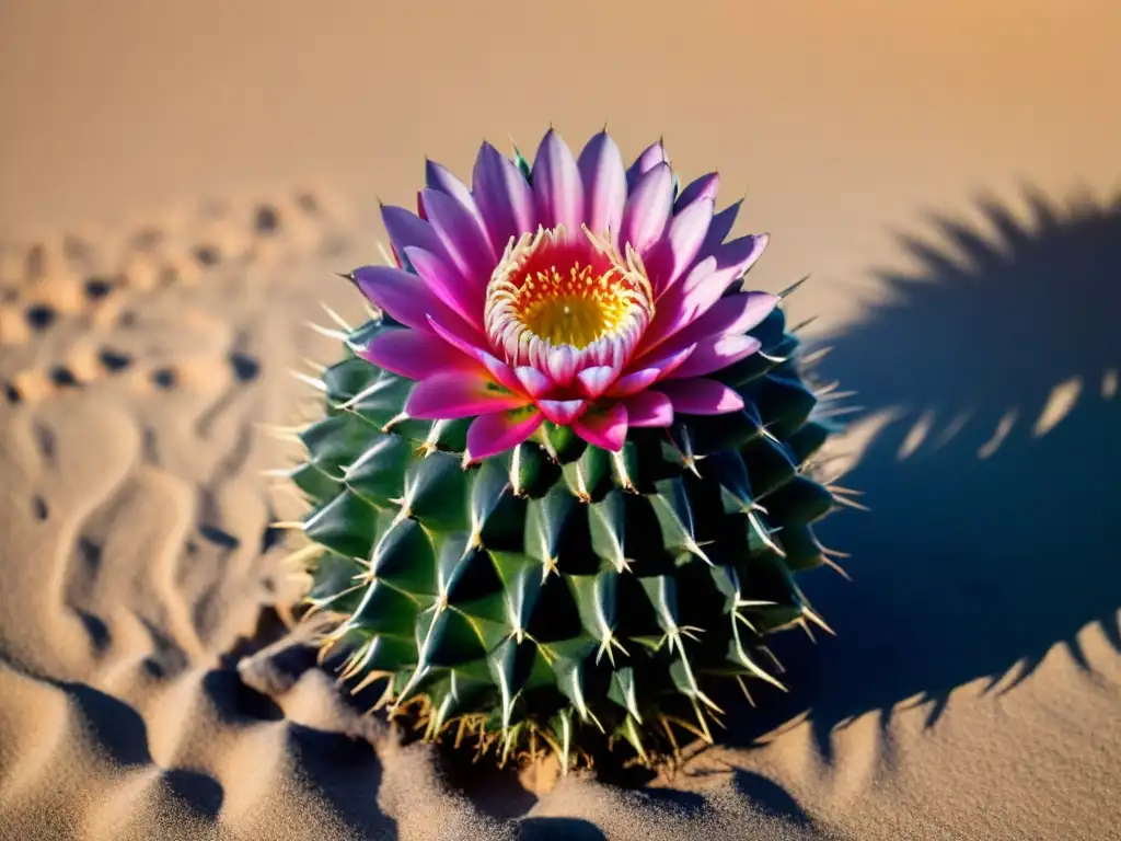 Un cactus Echinopsis florece bajo el sol en Uruguay, creando un paisaje cautivador