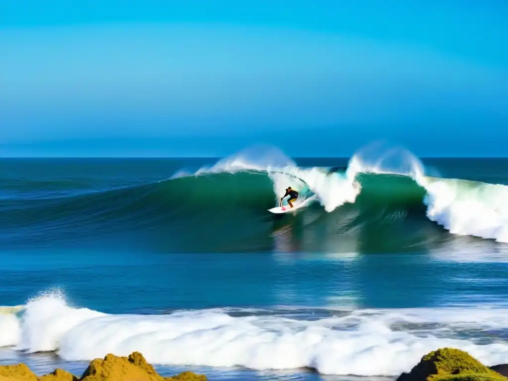 Surfistas disfrutando del turismo de aventura en Punta del Diablo, Uruguay