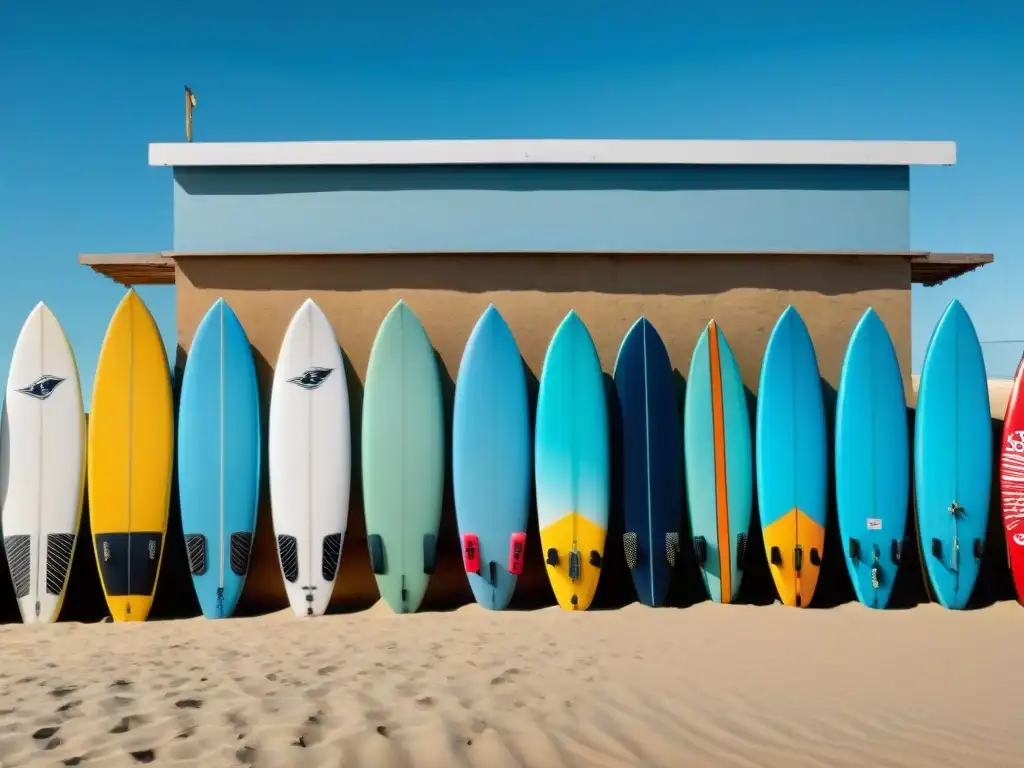 Tablas de surf para Uruguay: diversidad de tablas en la playa de Uruguay, listas para surfear las olas del Atlántico