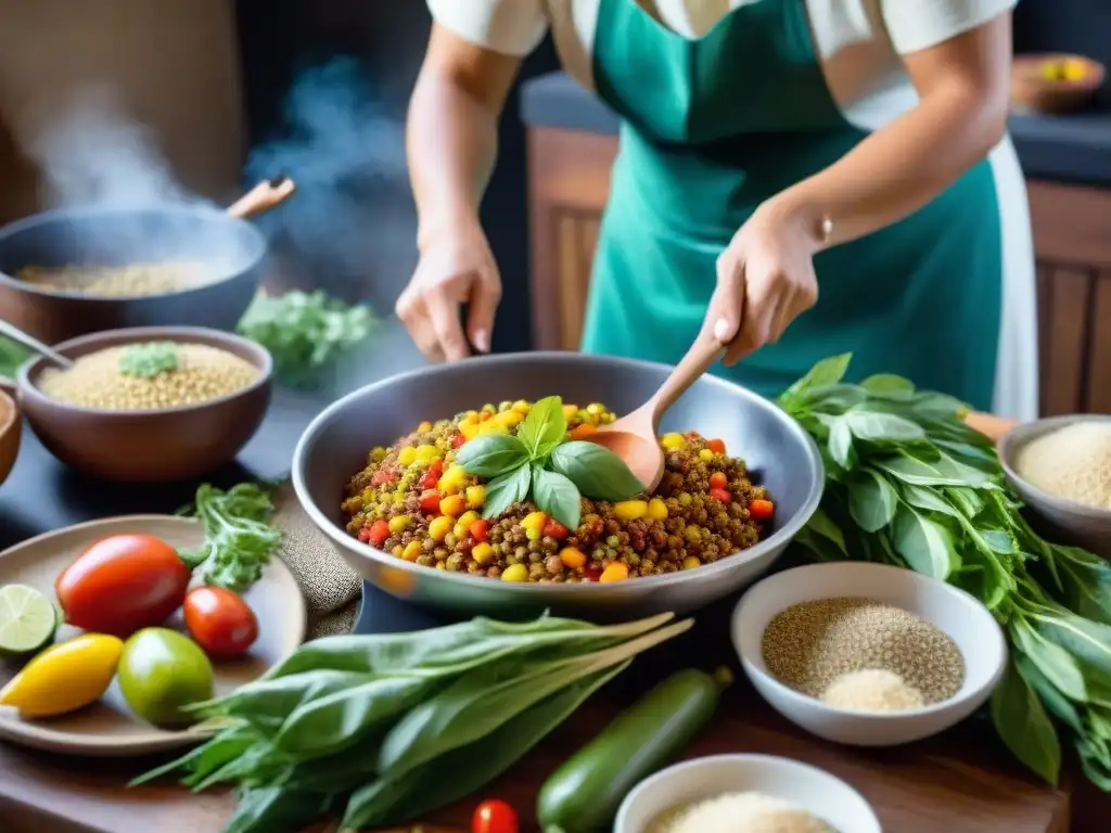 Un taller de cocina uruguaya con ingredientes saludables y locales en una cocina rústica