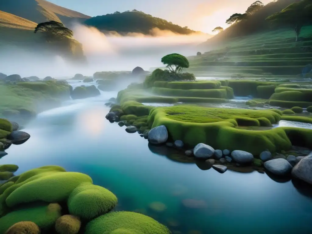 Termas de Uruguay al amanecer: aguas curativas, muros de piedra, leyendas y misticismo