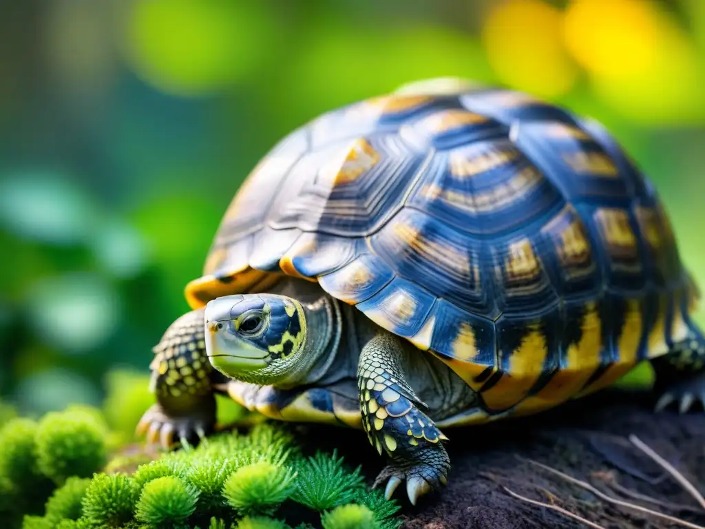 Un tortuga nativa de Uruguay en un bosque de Cabo Polonio