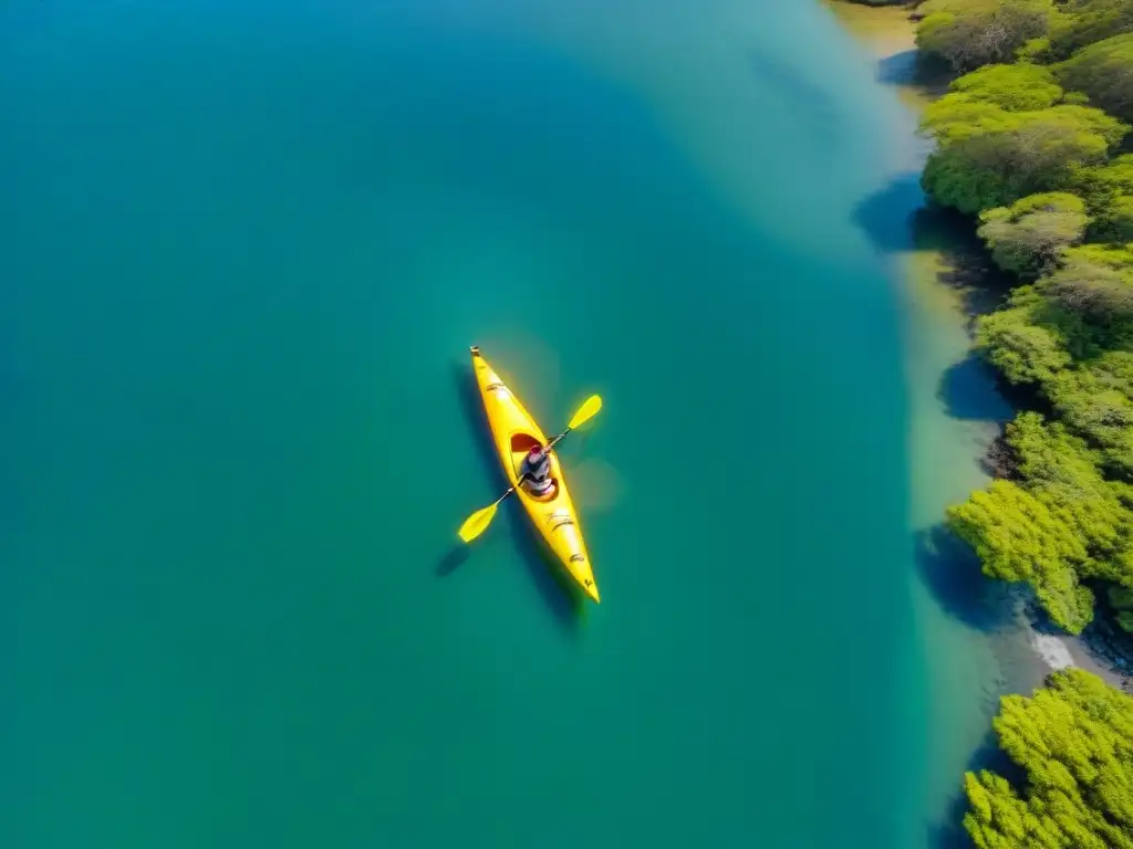 Explora el turismo acuático sostenible en Uruguay: kayaks en aguas cristalinas rodeadas de manglares verdes