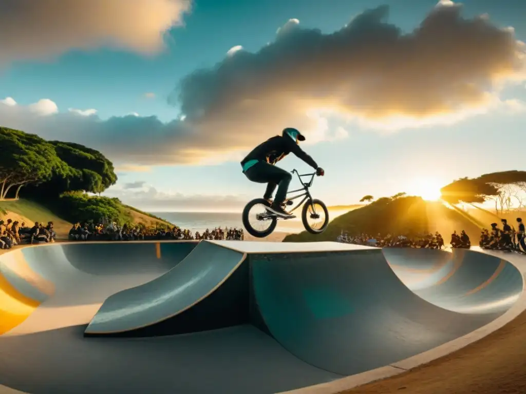 Turismo extremo en Uruguay: Skate y BMX sobre olas al atardecer