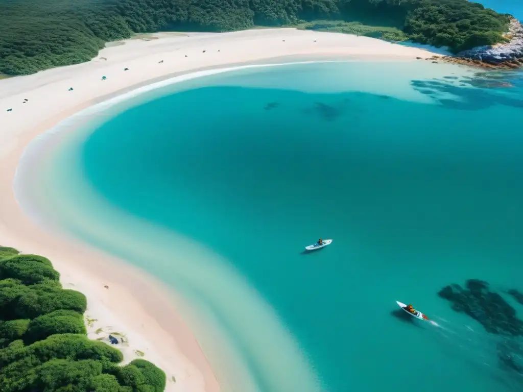 Turismo sostenible en Uruguay: Playa virgen, aguas turquesas, arena blanca, actividades sostenibles y naturaleza exuberante