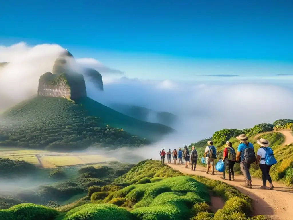 Turistas disfrutan de turismo responsable en Uruguay, protegiendo la naturaleza