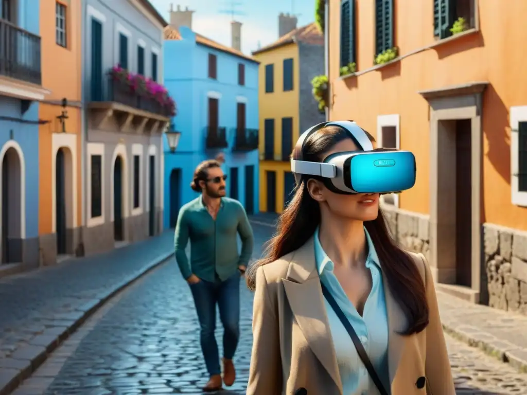 Turistas con visores de realidad virtual exploran el patrimonio cultural de Uruguay con tecnología