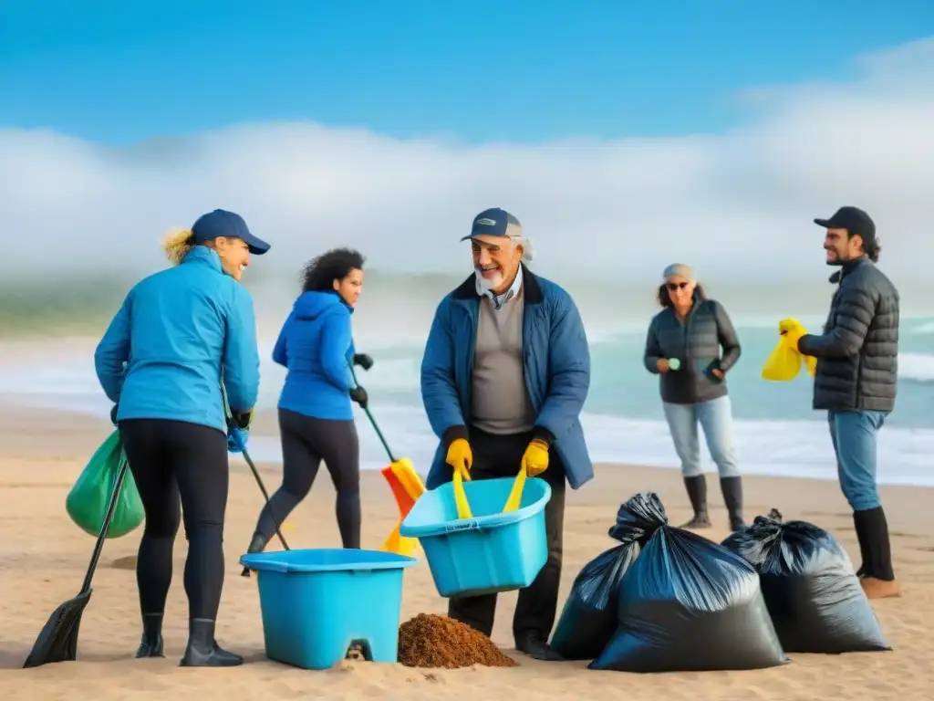 Unidos por la limpieza de playa en Uruguay, turismo sostenible en acción