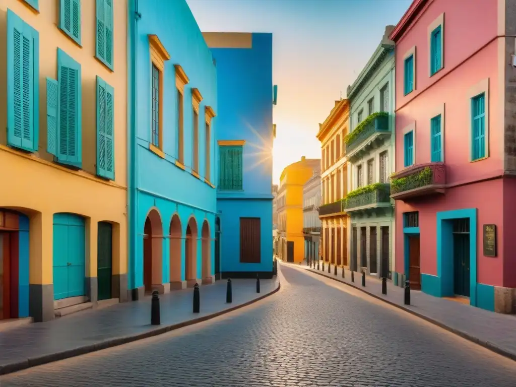 Fotografía urbana en Uruguay: Tarde dorada en Montevideo, con sus colores vibrantes y vida callejera