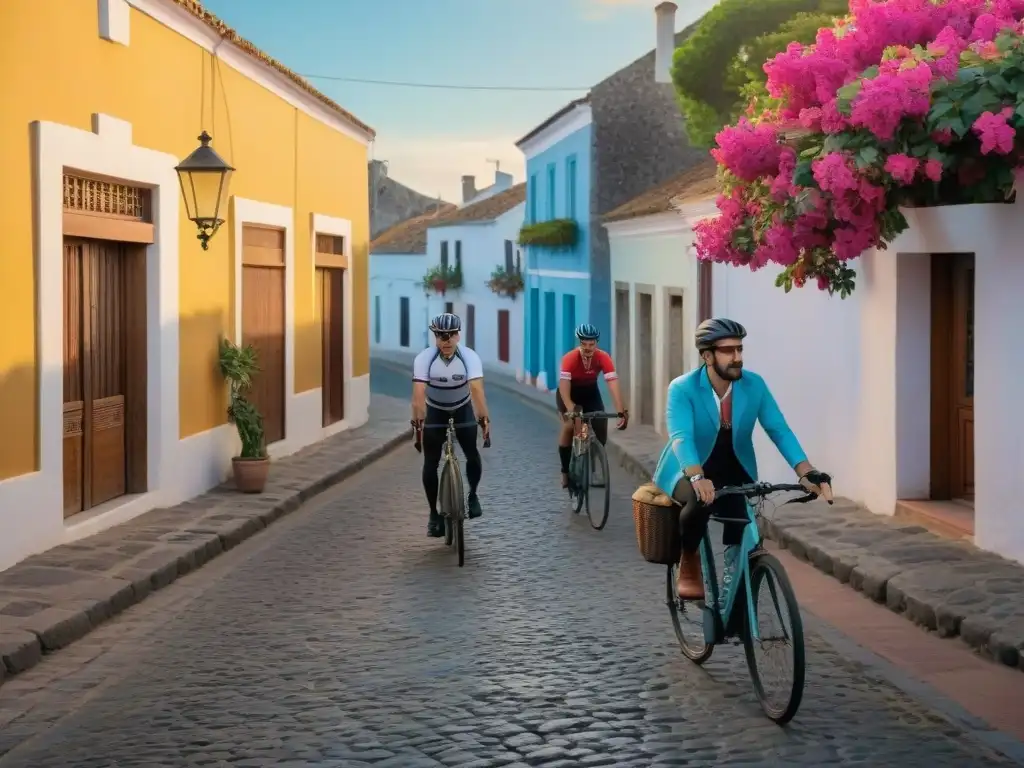 Un viaje en bicicleta por las calles de Colonia del Sacramento, Uruguay, rodeados de historia y color