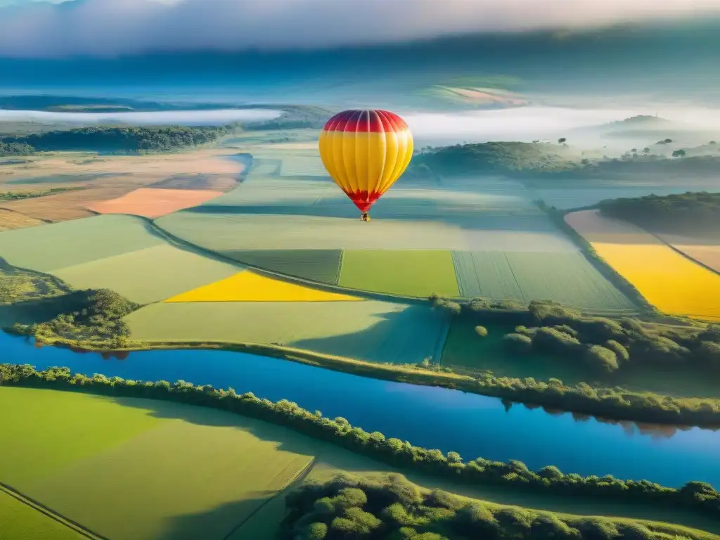 Un viaje en globo aerostático sobre el hermoso paisaje de Uruguay