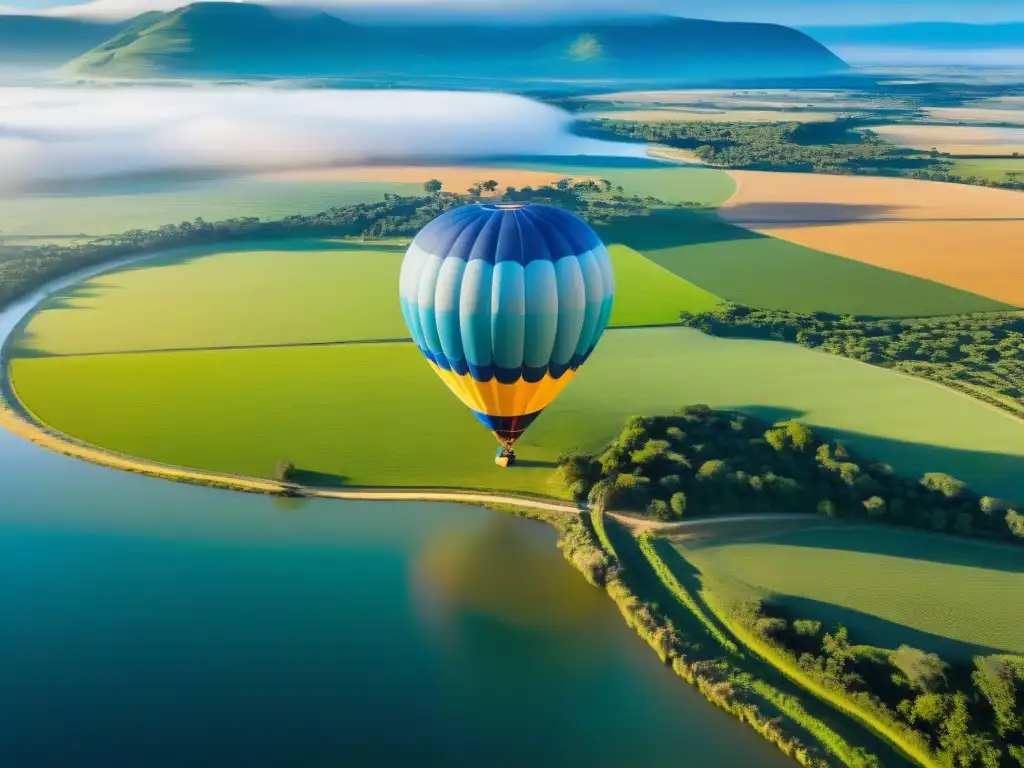 Un viaje en globo aerostático en Uruguay sobre paisajes idílicos