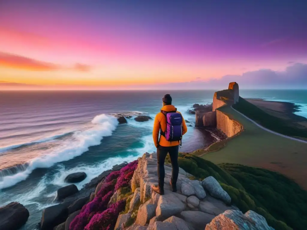 Un viajero en Uruguay captura el atardecer en un acantilado con accesorios de fotografía de alta tecnología