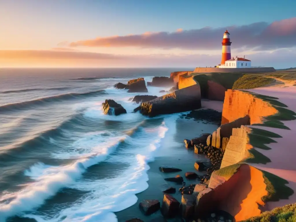 Un viajero contempla el atardecer en Punta del Diablo, Uruguay