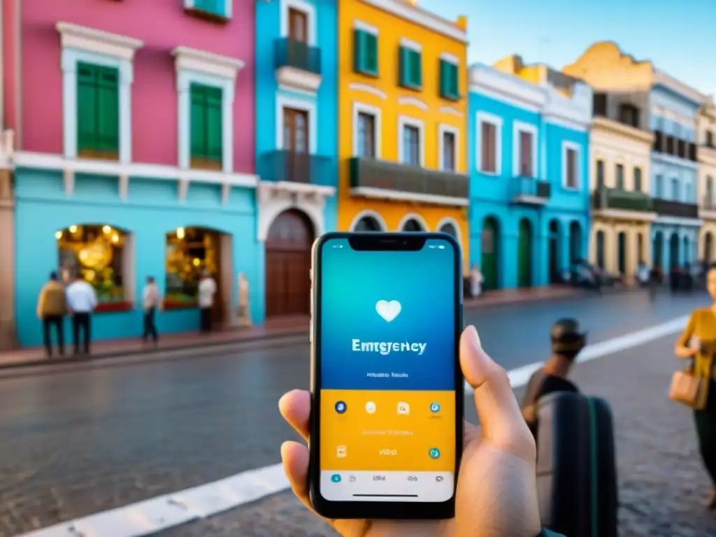 Viajeros en Uruguay usan Apps emergencia salud explorando Montevideo