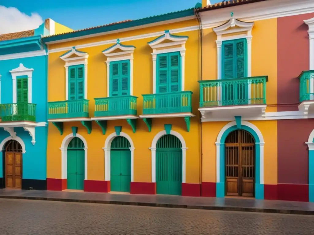 La vibrante arquitectura colonial de la Plaza Mayor en Trinidad, Uruguay, con artesanos locales y la naturaleza exuberante