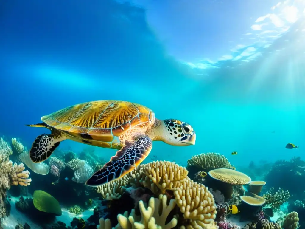 Un vibrante arrecife de coral multicolor en aguas turquesas cristalinas de Uruguay, hogar de diversa vida marina