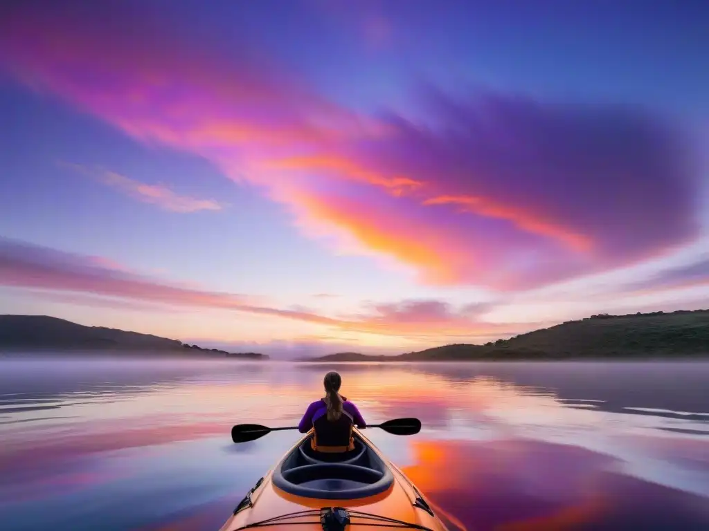 Un vibrante atardecer en Laguna Garzón, Uruguay