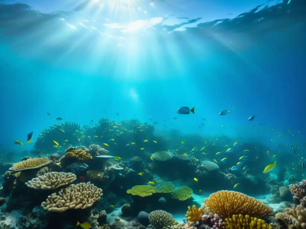 Una vibrante barrera de coral en aguas uruguayas con peces coloridos