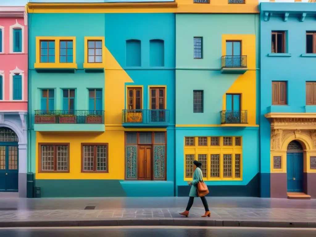 Descubre la vibrante escena artística callejera de Montevideo a pie, con un mural cautivador que fusiona historia y modernidad