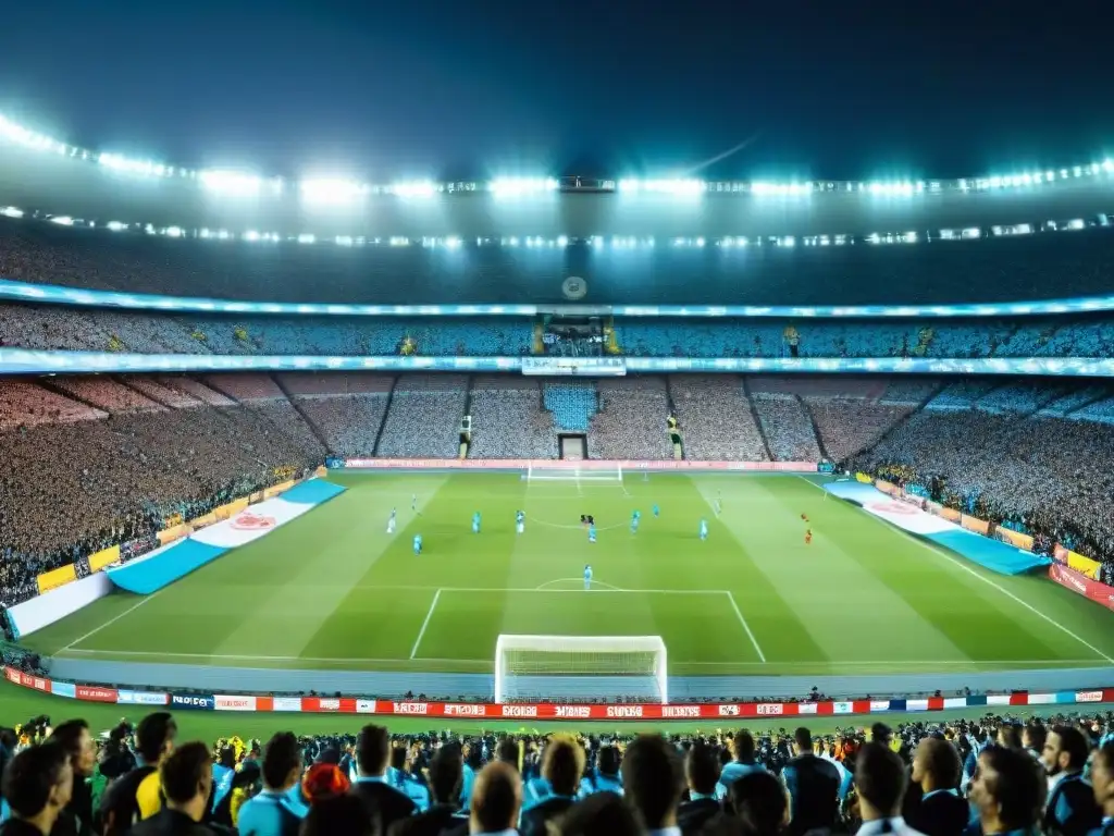 Vibrante estadio uruguayo en derbi histórico, pasión y emoción de los fans