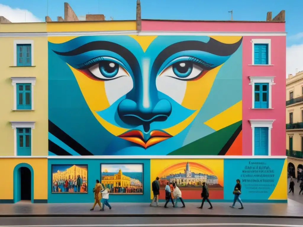 Un vibrante festival de arte urbano en Montevideo, Uruguay, muestra murales contemporáneos en históricos edificios