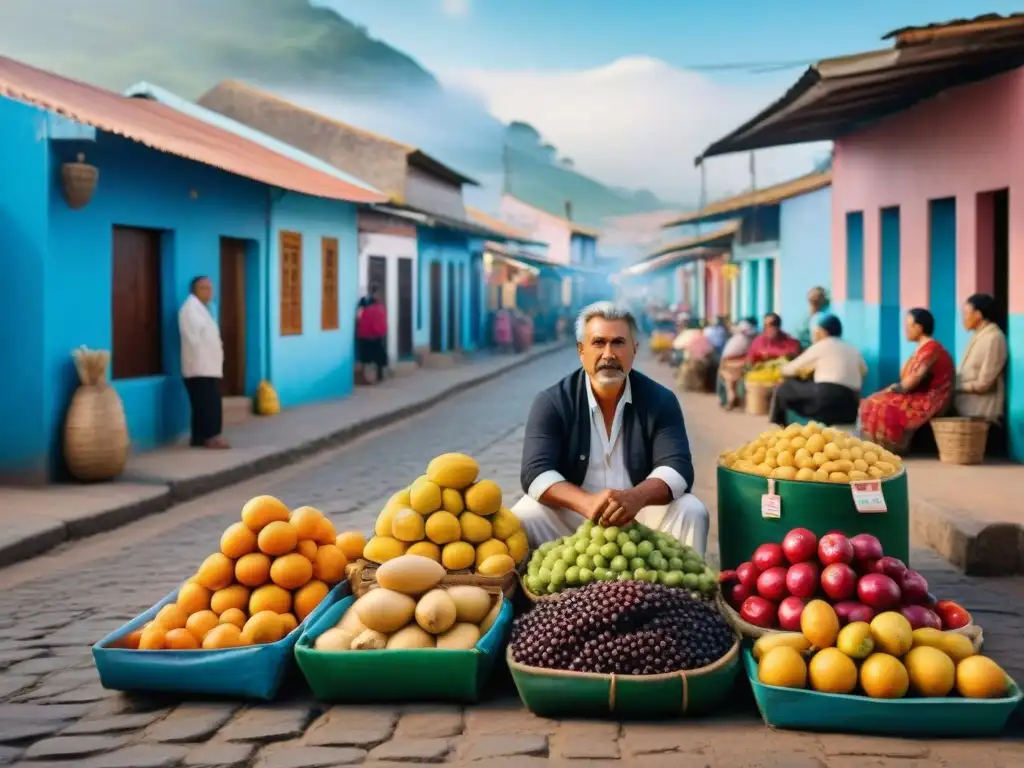 Vibrante mercado callejero en Rivera, frontera Brasil, capturando la diversidad cultural y la atmósfera bulliciosa de la región