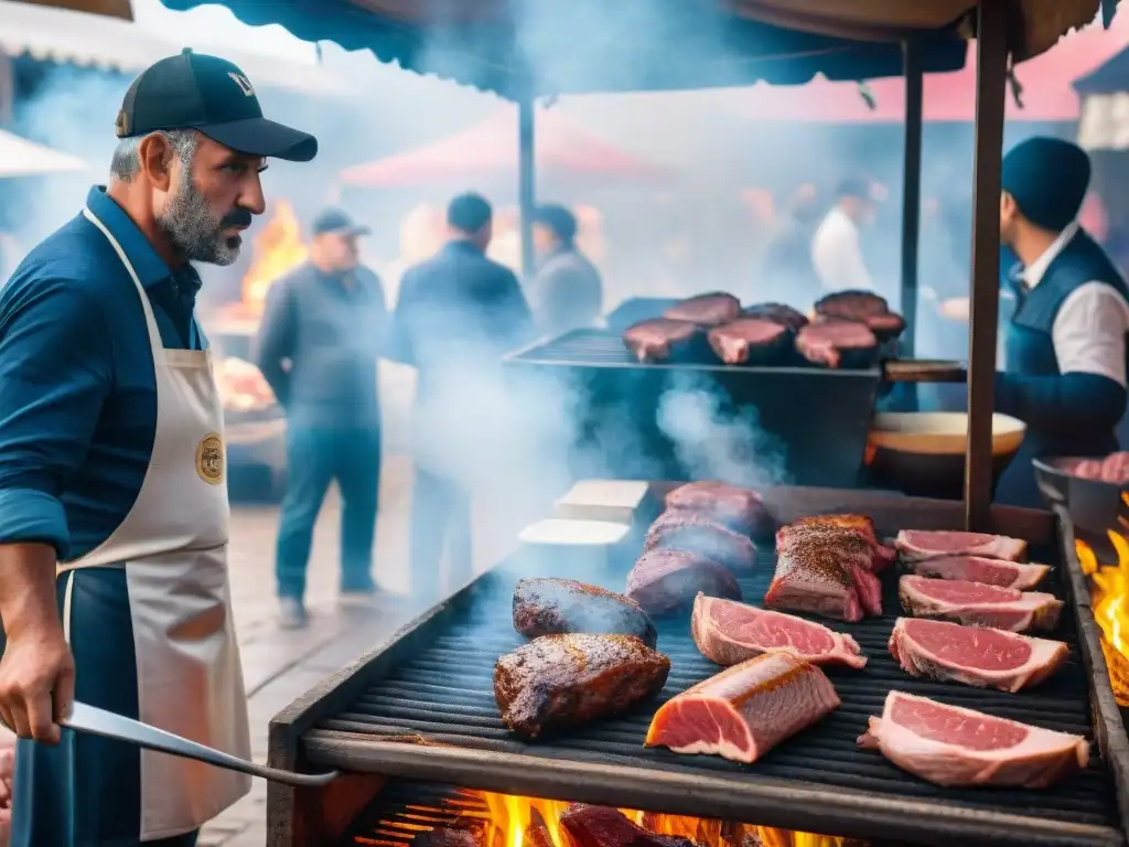 Vibrante mercado local en Uruguay con los mejores puestos de asado