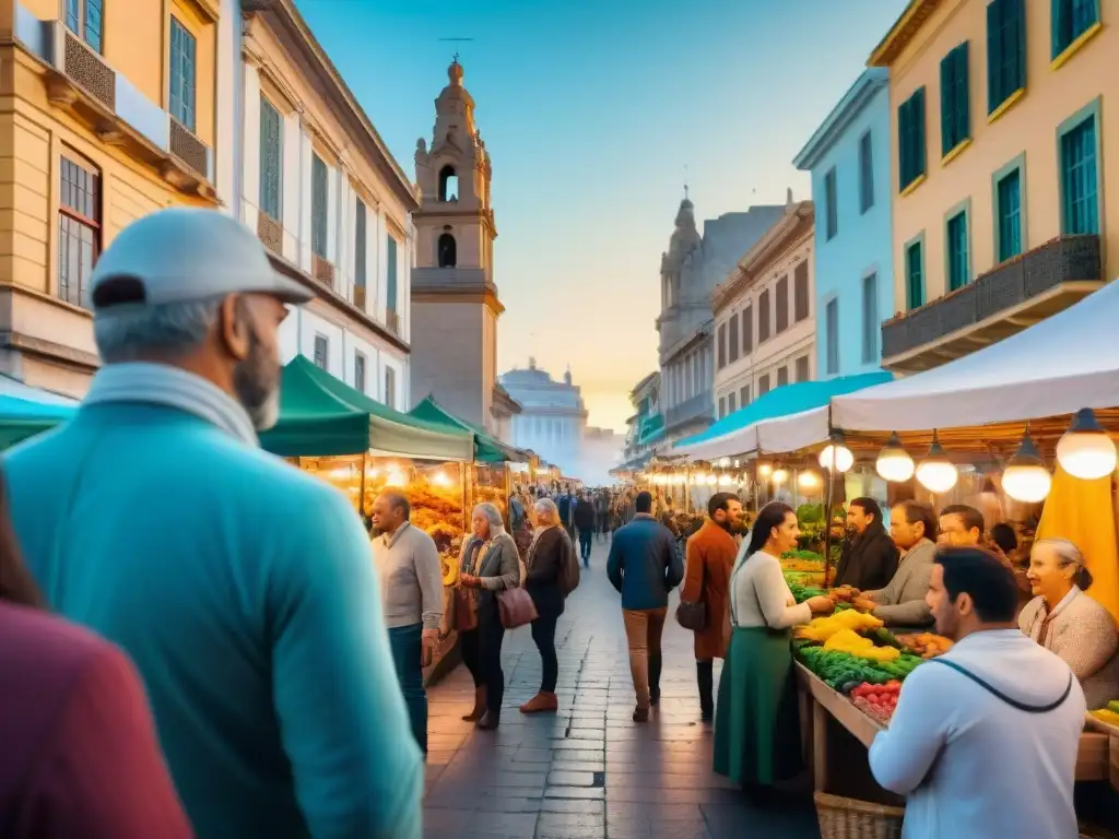 Un vibrante mercado en Montevideo donde viajeros usan aplicaciones innovadoras para explorar Uruguay y conectarse entre sí