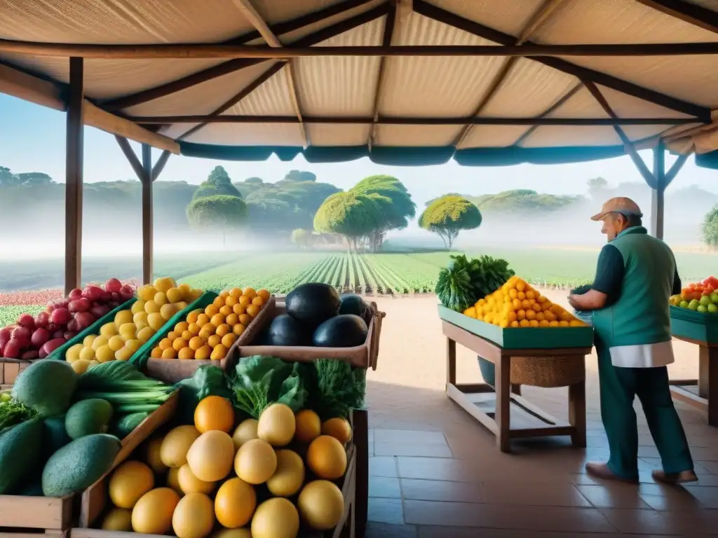 Un vibrante mercado agrícola en Uruguay