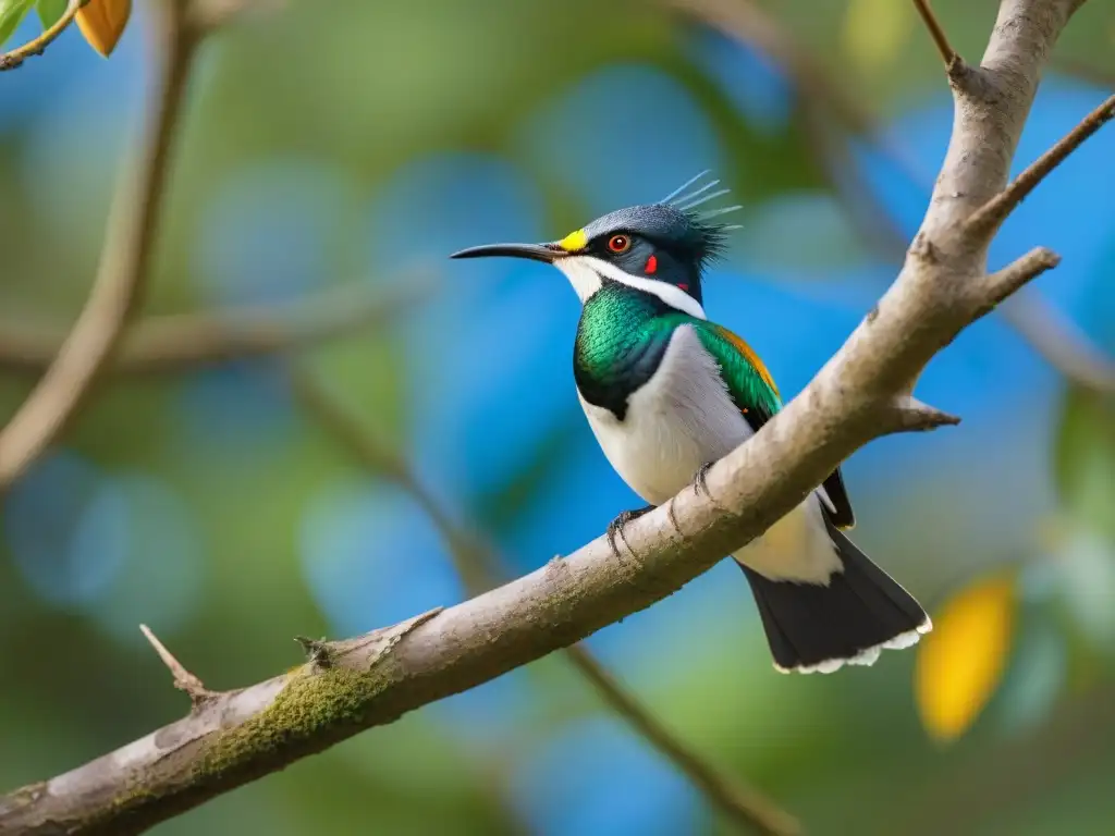 Un vibrante mural de aves en la historia natural de Uruguay: diversidad colorida en un exuberante bosque verde