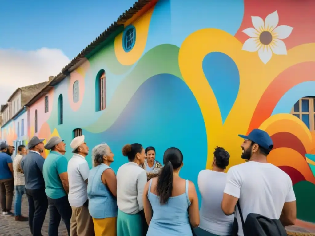 Vibrante mural comunitario en Uruguay: generaciones unidas expresan emociones a través del arte