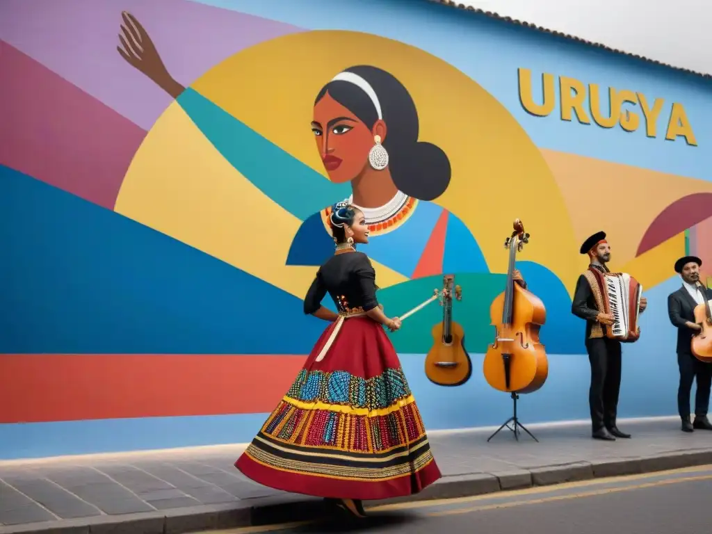 Un vibrante mural que representa la cultura local con diversidad y armonía