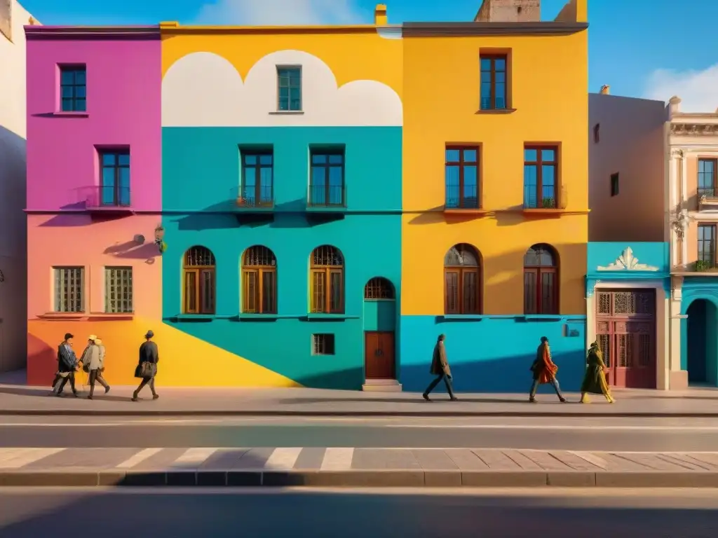 Un vibrante mural en Montevideo, Uruguay, capturando la rica herencia cultural del país