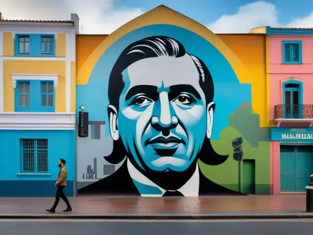 Un vibrante mural urbano en Montevideo con personajes icónicos de Uruguay