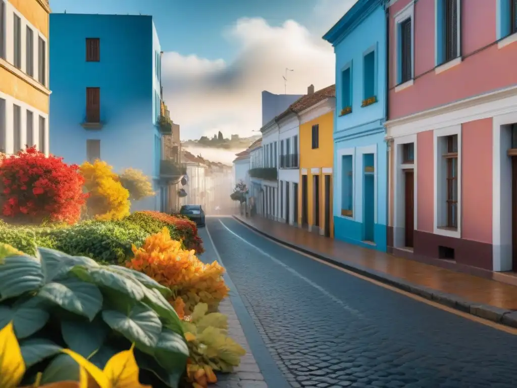 Un vibrante paisaje urbano en Uruguay a lo largo de las estaciones, desde el otoño hasta el verano